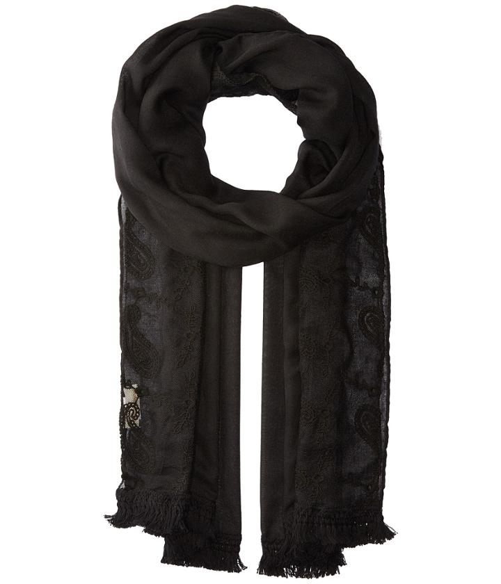 Collection Xiix Paisley Lace Wrap (black) Scarves