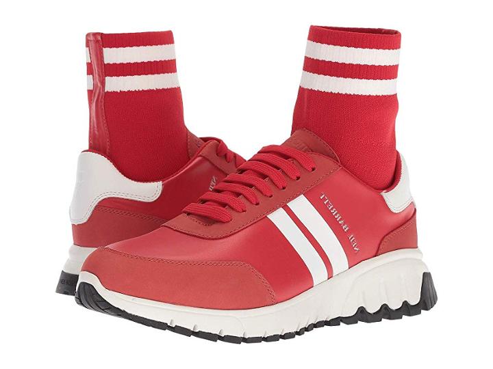 Neil Barrett Mid Hybrid Sock Runner (red/white) Men's Shoes