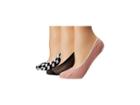 Steve Madden 3-pack Footie Mesh With Check (black/rose/white) Women's Crew Cut Socks Shoes