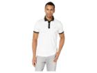 Calvin Klein Short Sleeve Jacquard Collar Polo (white) Men's Clothing