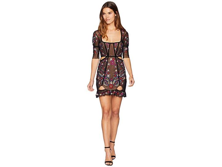 For Love And Lemons Ester Embroidery Mini Dress (noir) Women's Dress