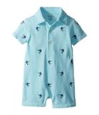Ralph Lauren Baby Knit Cotton Oxford Shortalls (infant) (light Mint) Boy's Overalls One Piece
