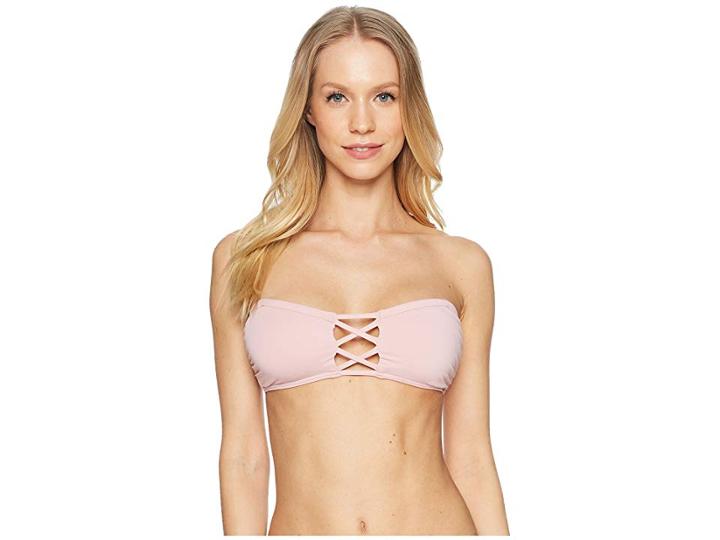 O'neill Salt Water Solids Bandeau Top (cotton Candy) Women's Swimwear