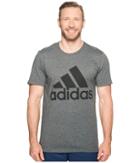 Adidas Big Tall Badge Of Sport Classic Tee (dark Grey Heather/black) Men's T Shirt