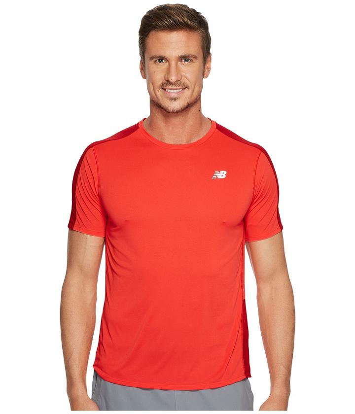 New Balance Accelerate Short Sleeve (energy Red/team Red) Men's Short Sleeve Pullover