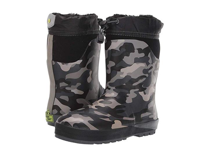 Western Chief Kids Ridge Camo Neoprene Boot (toddler/little Kid) (black) Boys Shoes