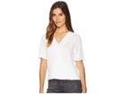 Michael Stars Rylie Rayon Short Sleeve Surplice Top (white) Women's Clothing
