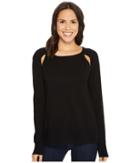 Nydj Slash Front Sweater (black) Women's Sweater