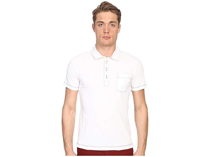 Billy Reid Pensacola Polo (white) Men's Clothing