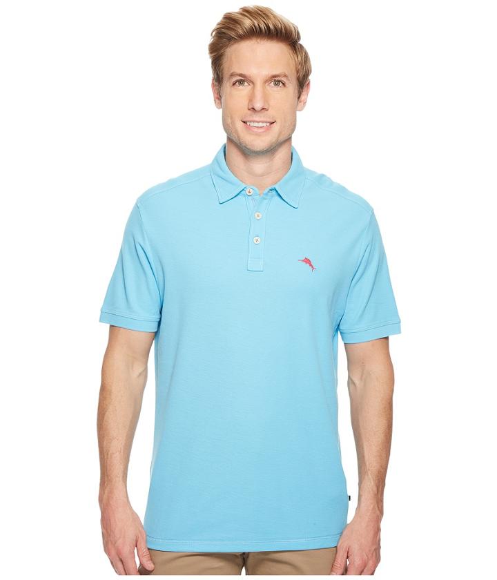 Tommy Bahama Tropicool Islandzone Pique Spectator Polo (breeze Blue) Men's Clothing