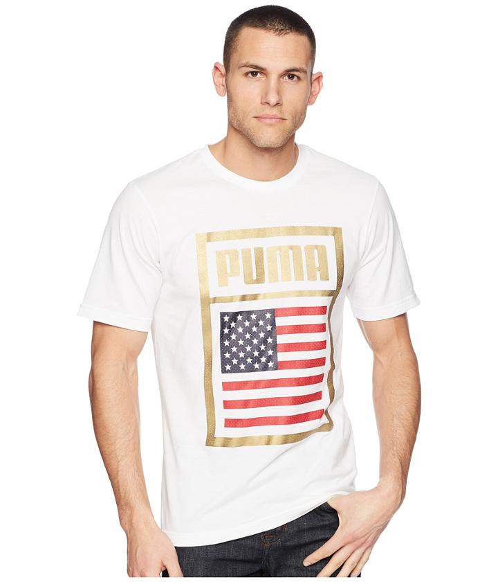 Puma Forever Football Country Tee (puma White/usa) Men's T Shirt