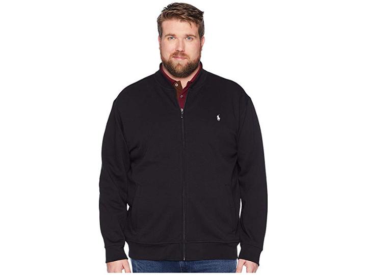 Polo Ralph Lauren Big Tall Double Knit Tech Bomber Jacket (polo Black) Men's Coat