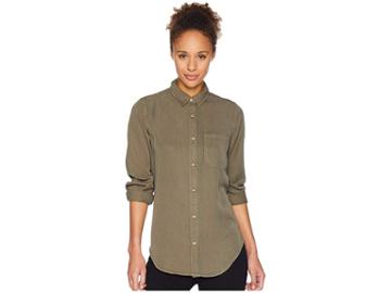 Tentree Fernie Long Sleeve Button Up (olive Night) Women's Clothing