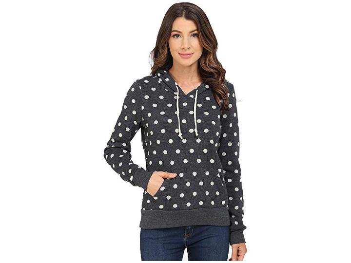 Alternative Athletics Printed Hoodie (white Polka Dot) Women's Sweatshirt