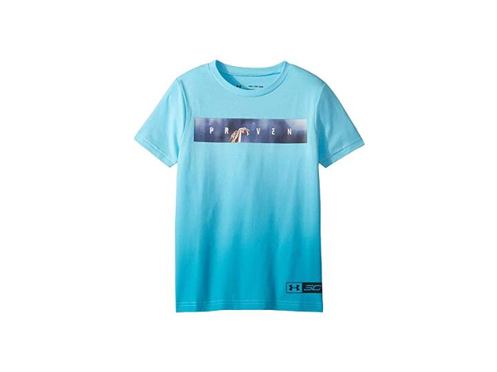 Under Armour Kids Sc30 Key Item Tee (big Kids) (techno Teal/magma Orange) Boy's T Shirt