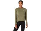 Nike Miler Slub Lx Long Sleeve Top (olive Canvas/heather) Women's Clothing