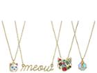 Betsey Johnson Cat Pendant Necklace Set Of 4 (multi) Necklace