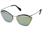 Miu Miu 0mu 54ts (black/pale Gold/emerald Iridium) Fashion Sunglasses