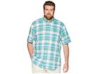 Polo Ralph Lauren Big Tall Madras Short Sleeve Sport Shirt (turquoise/green) Men's Clothing
