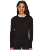 Fila Rebecca Long Sleeve Top (black/white/silver Dollar) Women's Clothing