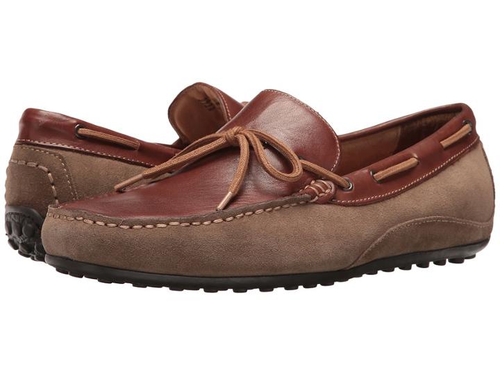 Florsheim Oval Tie Driver (dirty Buck Suede/cognac Smooth) Men's Lace Up Casual Shoes