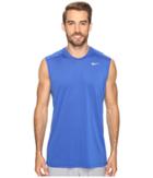 Nike Dri-fit Base Layer Fitted Cool Sleeveless Top (game Royal White) Men's Sleeveless