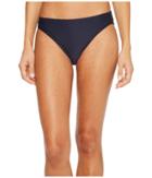 Michael Michael Kors Sea Side Texture Classic Bikini Bottoms (new Navy) Women's Swimwear