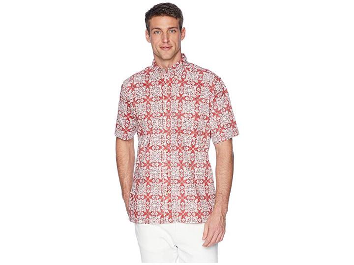 Reyn Spooner Christmas Quilt Classic Fit Aloha Shirt (red) Men's Clothing