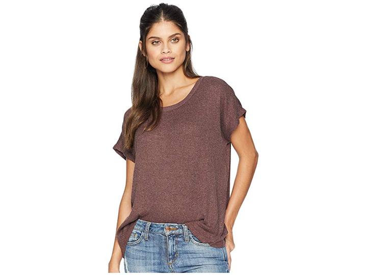 Chaser Love Rib Girlfriend Tee (mulberry) Women's T Shirt