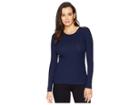 Lauren Ralph Lauren Zipper-trim Cotton-blend Top (navy) Women's Clothing
