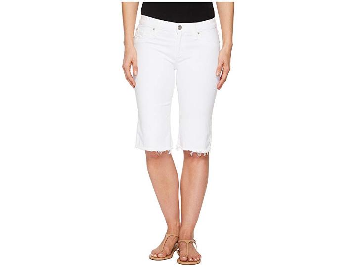 Hudson Jeans Amelia Cut Off Knee Shorts In Optical White (optical White) Women's Shorts