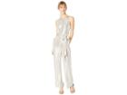 Tahari By Asl Sleeveless Foil Knit Jumpsuit (ivory/silver) Women's Jumpsuit & Rompers One Piece