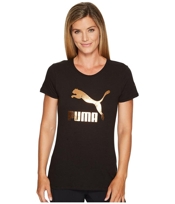 Puma Archive Life Tee (black Copper Foil) Women's T Shirt