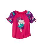 Hatley Kids Ice Cream Treats Short Sleeve Rashguard (toddler/little Kids/big Kids) (pink) Girl's Swimwear