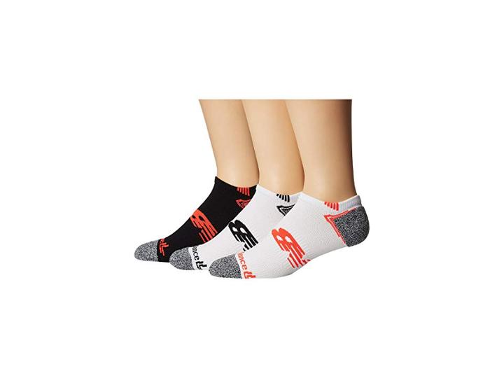 New Balance No Show Running Socks 3-pair Pack (white/red/black/red/white/black) Crew Cut Socks Shoes