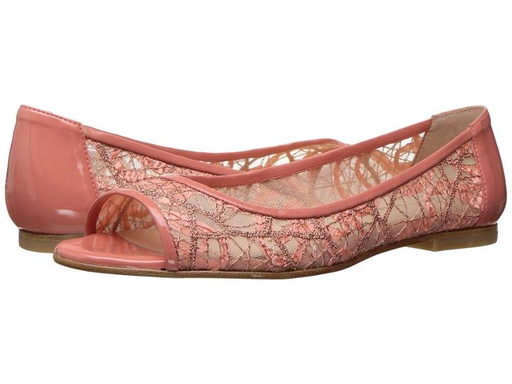 French Sole Noir (peach Chagall Mesh/patent Leather) Women's Flat Shoes