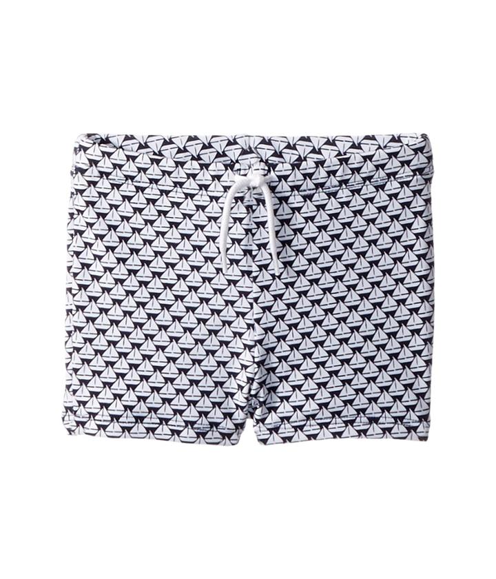 Janie And Jack Swim Shorts (infant) (navy Sailboat Print) Boy's Swimwear