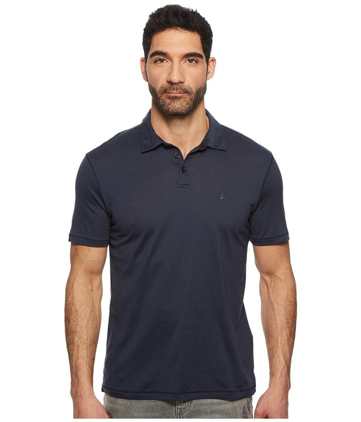 John Varvatos Star U.s.a. Pima Cotton Peace Polo K1381u1b (indigo) Men's Clothing