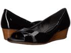 Cole Haan Melina Open Toe Wedge (black Patent) Women's Shoes