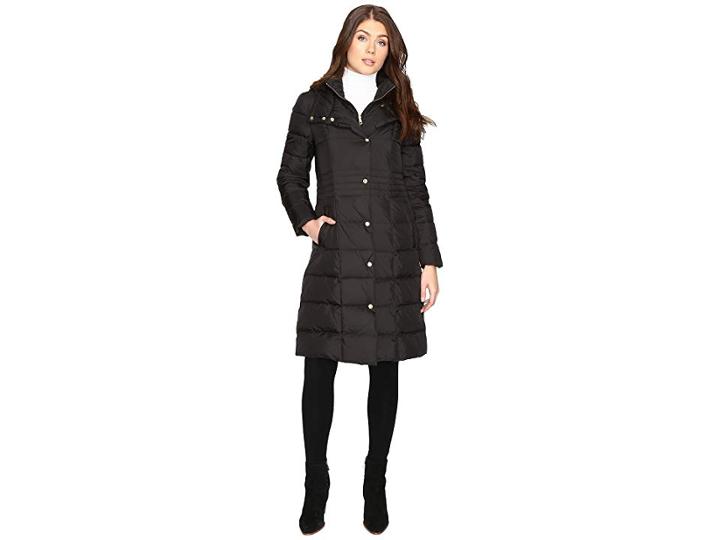 Cole Haan 40 Down Coat With Bib (black) Women's Coat