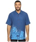 Tommy Bahama Forta Lazea Fronds Short Sleeve Woven Shirt (cobalt Craze) Men's Short Sleeve Button Up