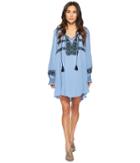 Free People Wind Willow Mini (blue) Women's Sweater