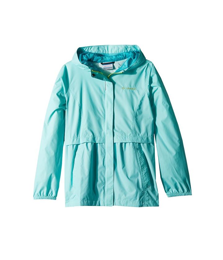Columbia Kids Pardon My Trench Rain Jacket (little Kids/big Kids) (candy Mint/geyser) Girl's Coat