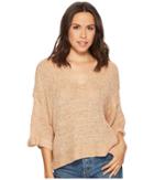 Romeo & Juliet Couture Knit Top W/ Steep Front (pink/gold) Women's Clothing