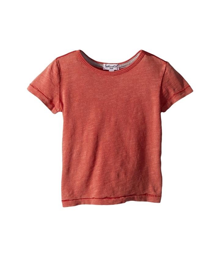 Splendid Littles Washed Slub Jersey Tee (infant) (red Sequoia) Boy's T Shirt