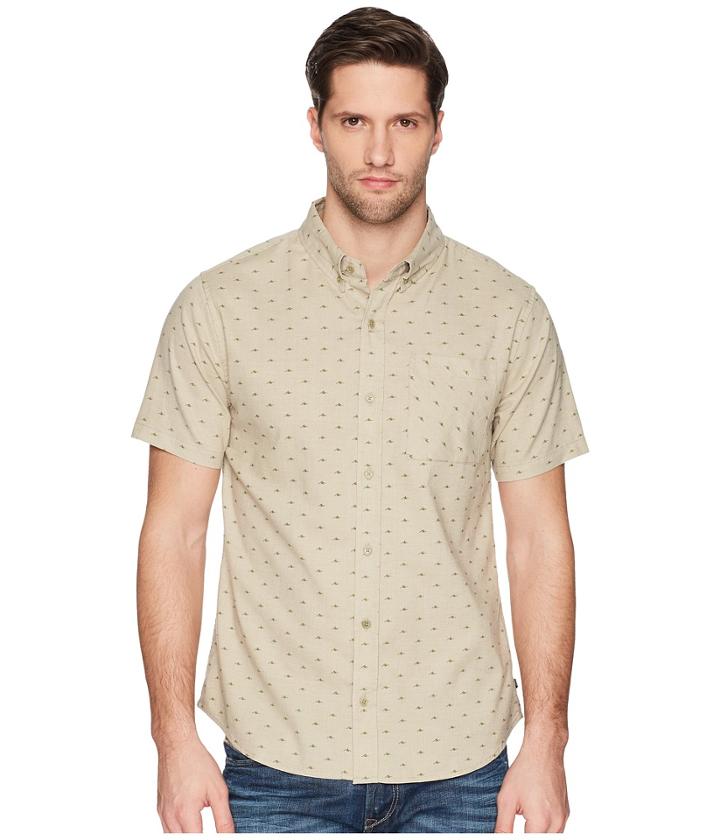 United By Blue Mountain Print Button Down (tan) Men's Clothing