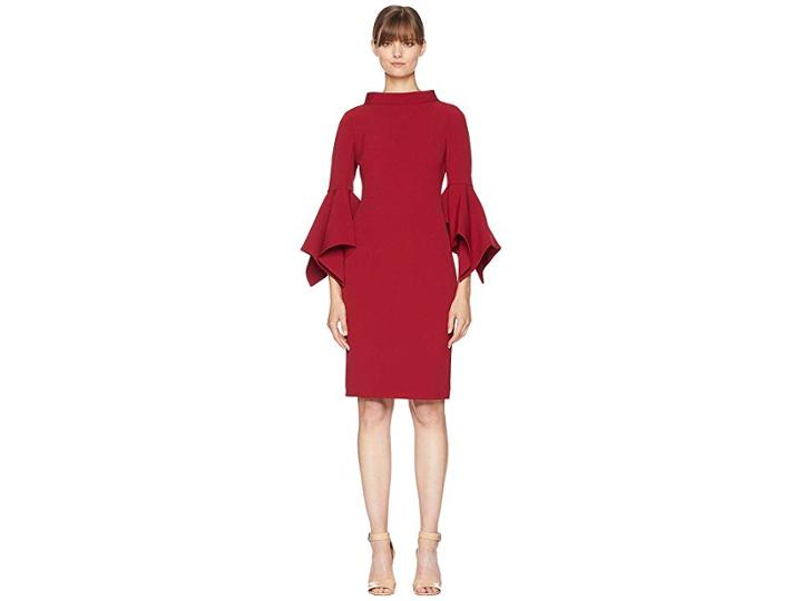 Badgley Mischka No Pearls Plain Dress (ruby) Women's Dress