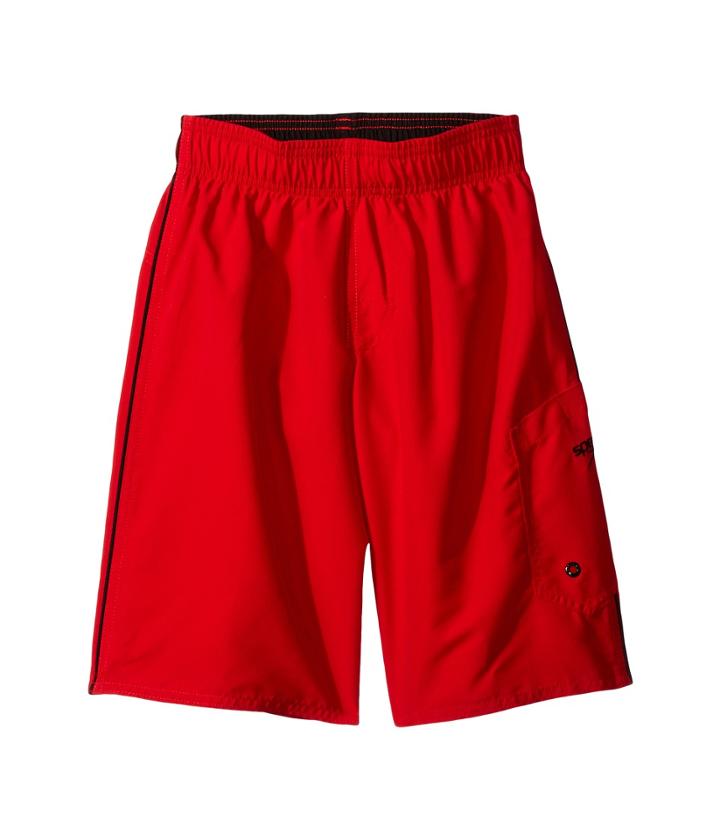 Speedo Kids Marina Volley Shorts (little Kids/big Kids) (atomic Red) Boy's Swimwear