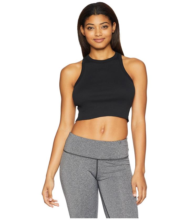 Reebok Elevated Elements Rib Crop Top (black) Women's Clothing