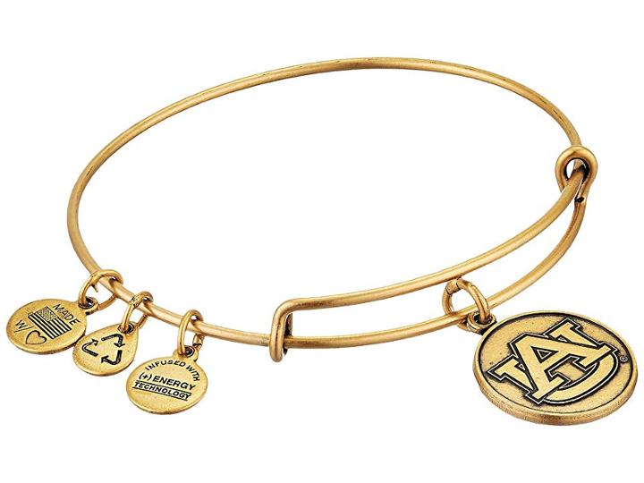Alex And Ani Auburn University(r) Logo Charm Bangle (rafaelian Gold Finish) Bracelet